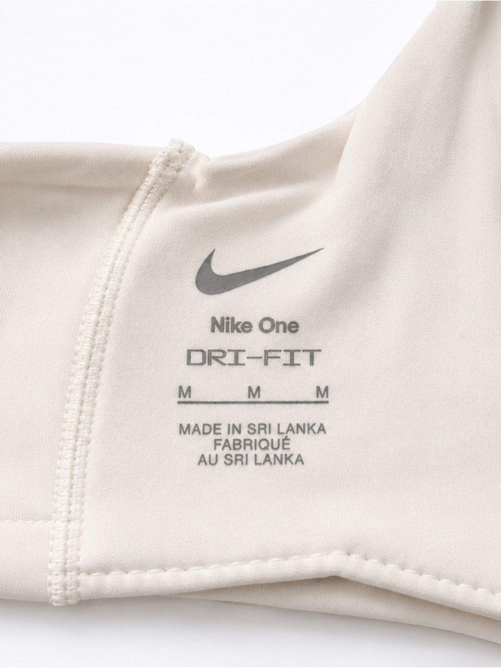 Nike One Dri-FIT High Neck Longline Sports Bra/Crop Top | White | Size Medium - Picture 3 of 3